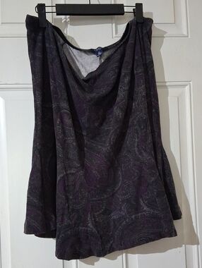 Chaps Purple Paisley Cotton Skirt